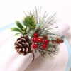Christmas Pinecone and Bow Napkin Ring