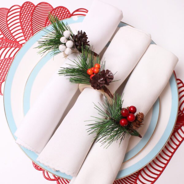 Christmas Pinecone and Bow Napkin Ring