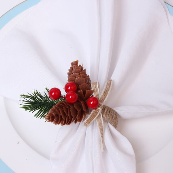 Christmas Pinecone and Bow Napkin Ring