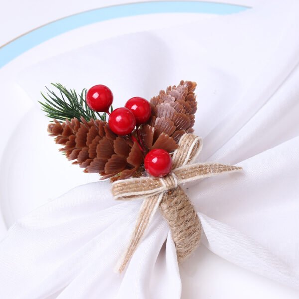 Christmas Pinecone and Bow Napkin Ring