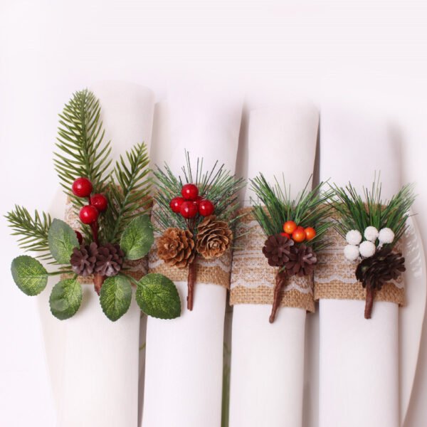 Christmas Pinecone and Bow Napkin Ring