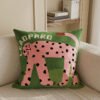 pink leopard cushion