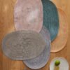 Oval poly cotton placemat 45x30cm pink