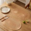 Oval poly cotton placemat 45x30cm pink