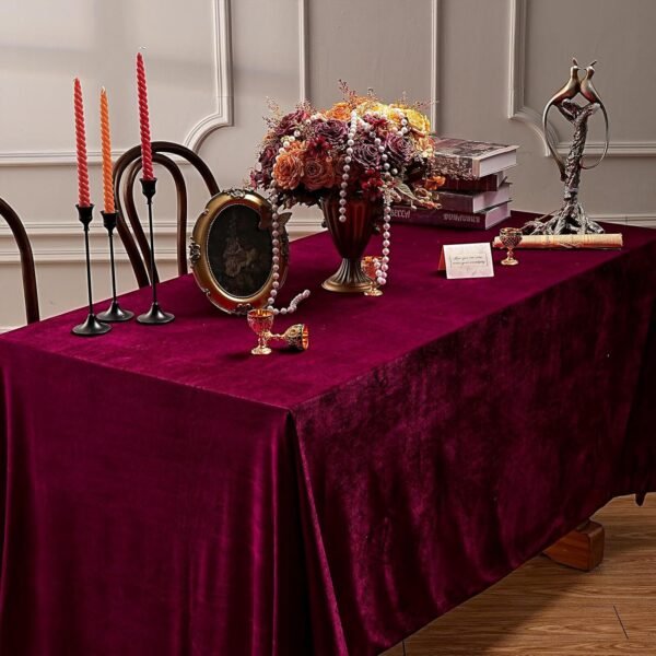 Rectangular Velvet “Ice Flower” Tablecloth | GeoWeave