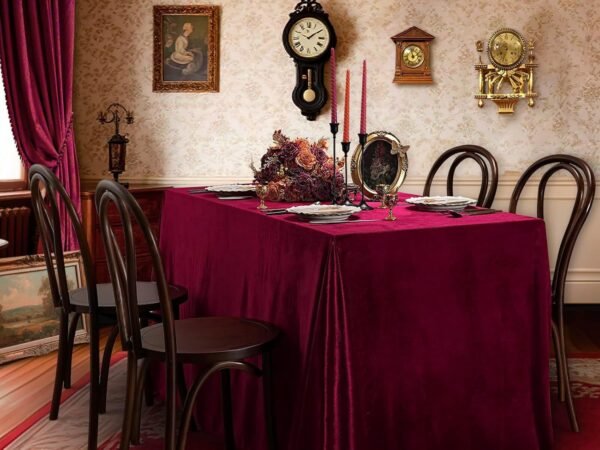 Rectangular Velvet “Ice Flower” Tablecloth | GeoWeave