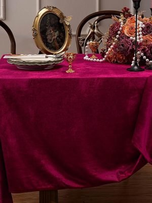 Rectangular Velvet “Ice Flower” Tablecloth | GeoWeave