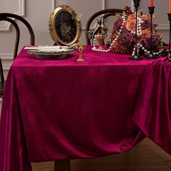 Rectangular Velvet “Ice Flower” Tablecloth | GeoWeave