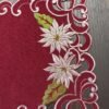red Christmas flower embroidered placemat (7) Rectangular red Christmas flower embroidered placemat