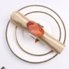Red Agate Napkin Ring with Gold Plated Edges