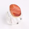 Red Agate Napkin Ring with Gold Plated Edges