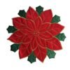 Red and gold round embroidered Christmas placemat
