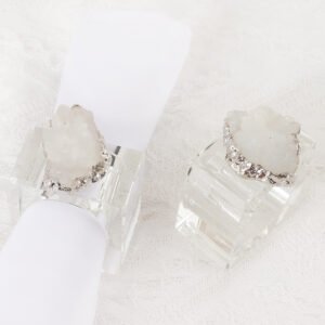 Resin Napkin Ring White Crystals