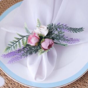 Rose Bow Silk Ribbon Napkin Ring
