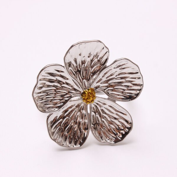 Silver Floral Napkin Ring