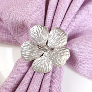 Silver Floral Napkin Ring