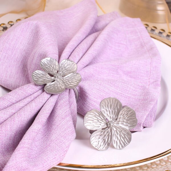 Silver Floral Napkin Ring