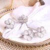 White Flower Napkin Ring Zinc Alloy