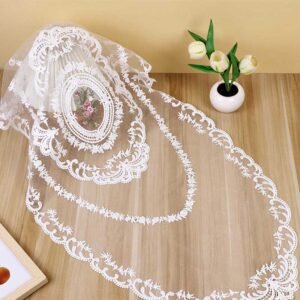 european embroidered lace table runner floral oval rectangle
