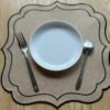 square linen embroidered placemat (4) Square linen embroidered placemat handmade