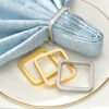 Square Metal Electroplated Napkin Ring