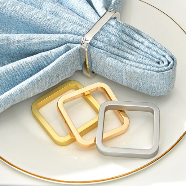 Square Metal Electroplated Napkin Ring