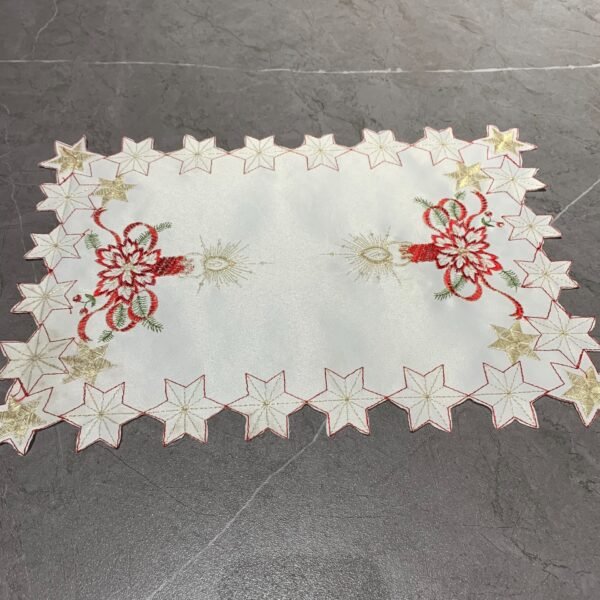 star border embroidered placemat (4) Star border Christmas embroidered placemat