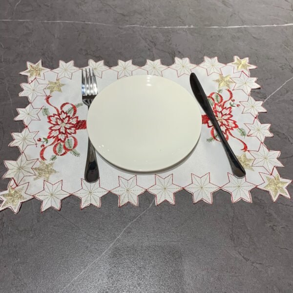 star border embroidered placemat (7) Star border Christmas embroidered placemat