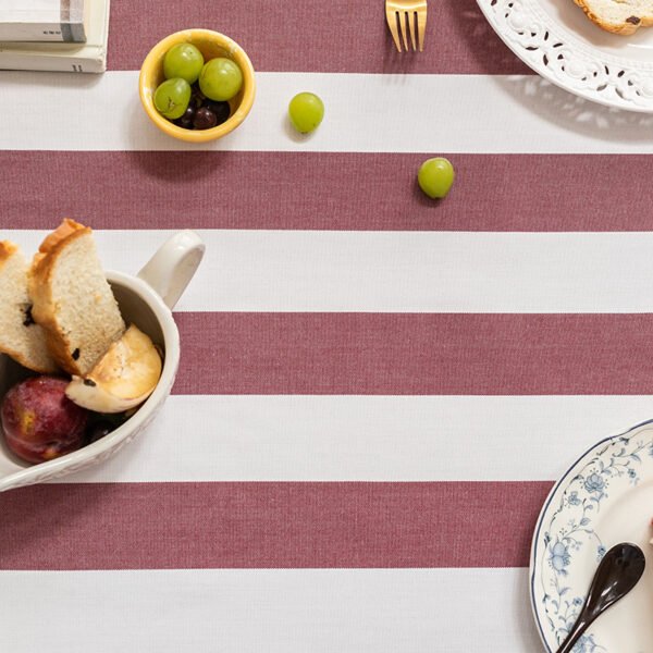striped cotton linen tablecloth