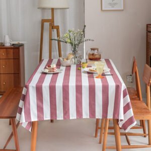 striped cotton linen tablecloth