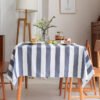 striped cotton linen tablecloth