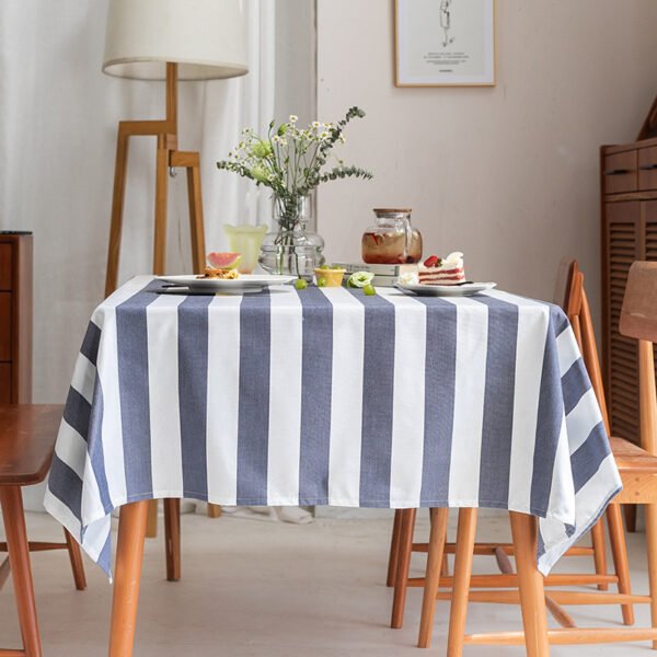 striped cotton linen tablecloth