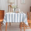 striped cotton linen tablecloth
