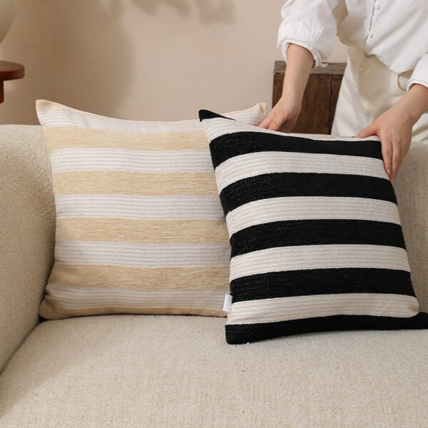 Striped retro cotton linen cushion cover 45x45cm