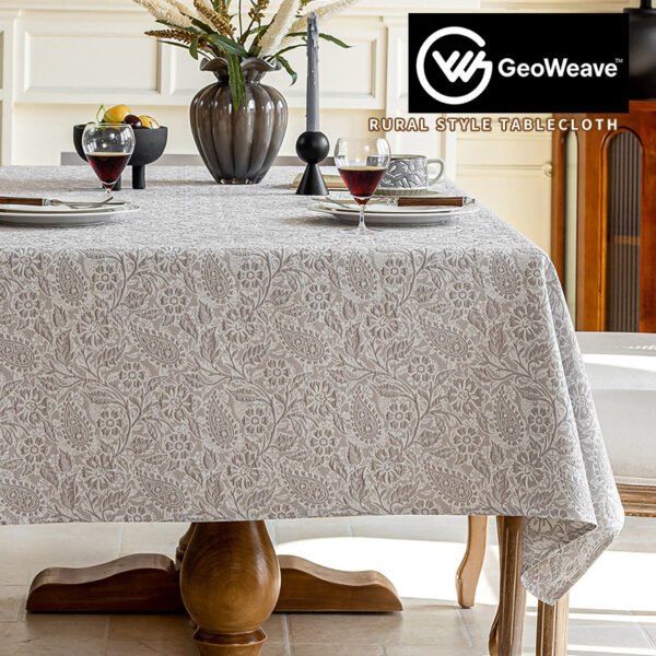 tablecloth (1) French Style Imitation Linen Embossed Tablecloth | GeoWeave