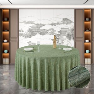 Solid Color Cotton-Linen Round Tablecloth | GeoWeave