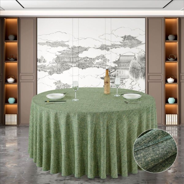 tablecloth (1) Solid Color Cotton-Linen Round Tablecloth | GeoWeave