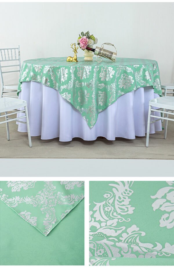 tablecloth (1) Floral Foil Printed Polyester Tablecloth | GeoWeave