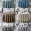 Floral Jacquard Polyester Round Tablecloth | GeoWeave