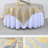 tablecloth (2) Floral Foil Printed Polyester Tablecloth | GeoWeave