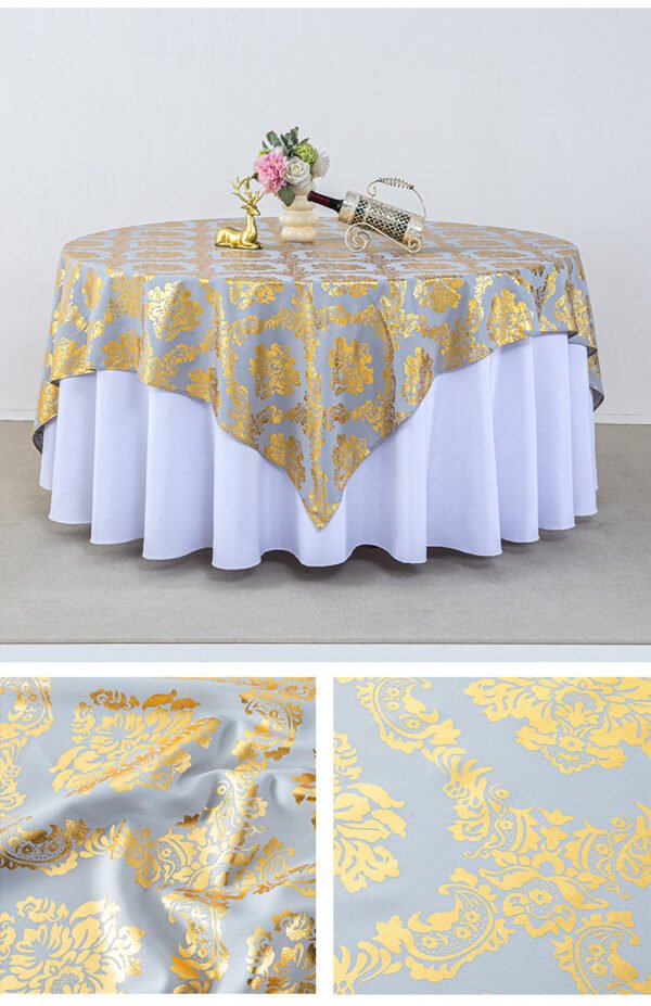 tablecloth (2) Floral Foil Printed Polyester Tablecloth | GeoWeave