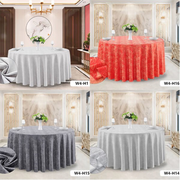 tablecloth (2) Round Jacquard Polyester Tablecloth W4 | GeoWeave