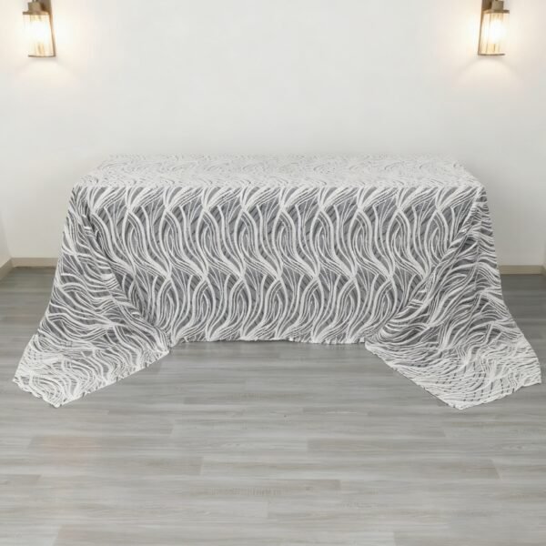 Wave Embroidered Sequin Tablecloth | GeoWeave