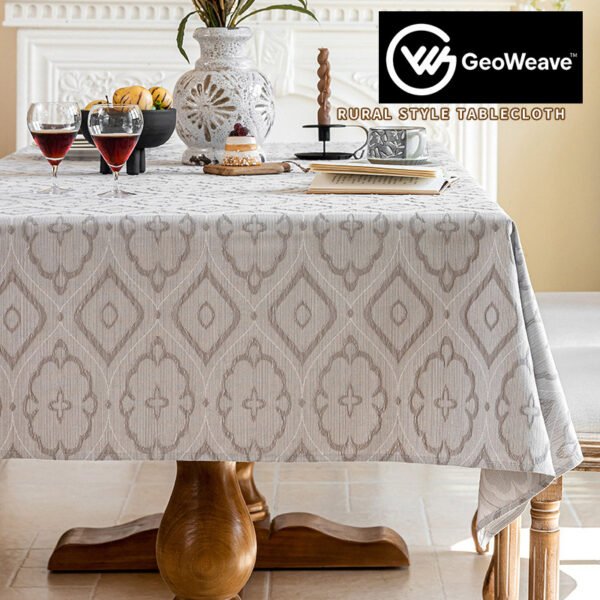 tablecloth (3) French Style Imitation Linen Embossed Tablecloth | GeoWeave