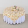tablecloth (3) Floral Foil Printed Polyester Tablecloth | GeoWeave