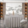 tablecloth (3) Solid Color Cotton-Linen Round Tablecloth | GeoWeave