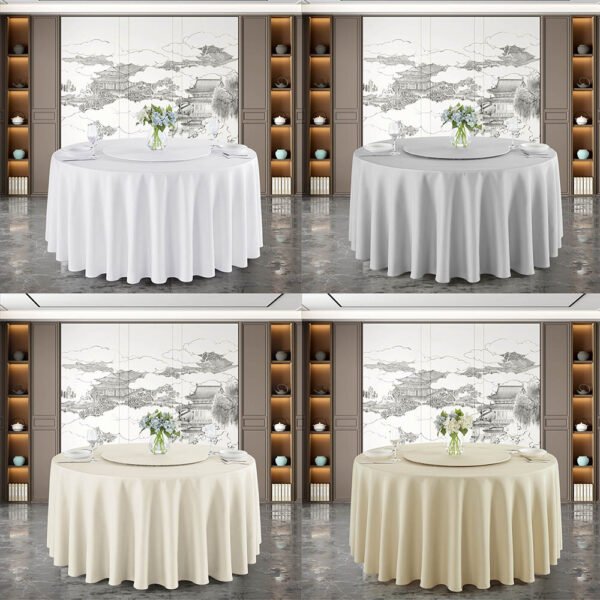 Pure Linen Textured Slub Round Tablecloth
