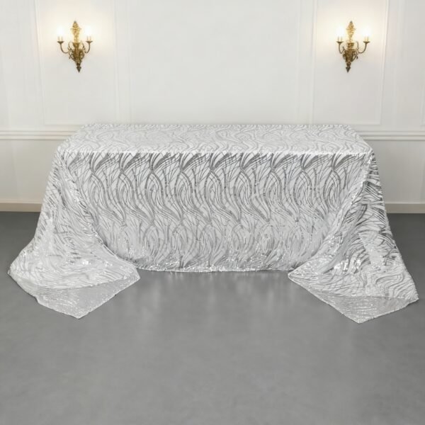 Wave Embroidered Sequin Tablecloth | GeoWeave