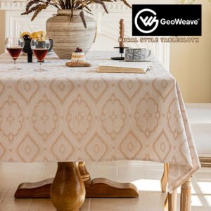 French Style Imitation Linen Embossed Tablecloth | GeoWeave