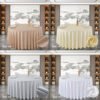 tablecloth (5) Solid Color Cotton-Linen Round Tablecloth | GeoWeave